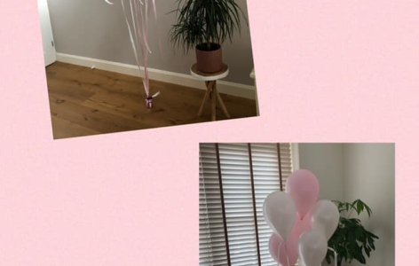 helium ballonnen tros roze wit